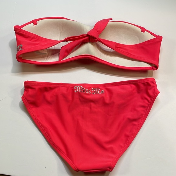 Miss Me womens Bikini 2 piece Rhinestones 2 piece swim suit Sz S/M - Picture 2 of 13
